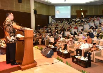 Ketua MPR Bambang Seosatyo bicara soal GBHN di IPB. Ist