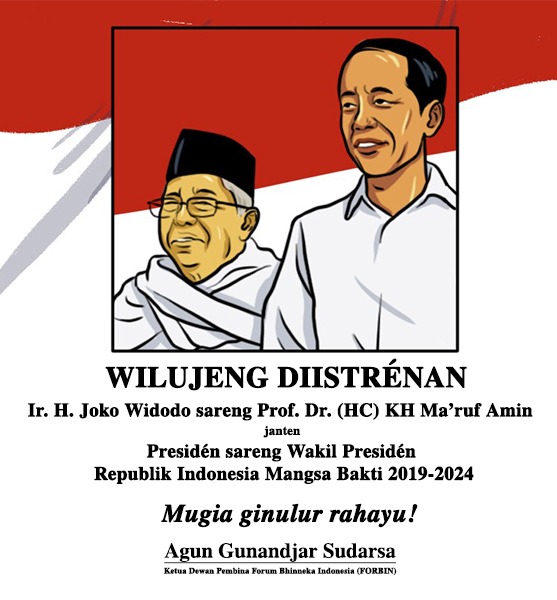 Ucapan Selamat dari Agun Untuk Presiden dan Wapres Periode 2019-2024