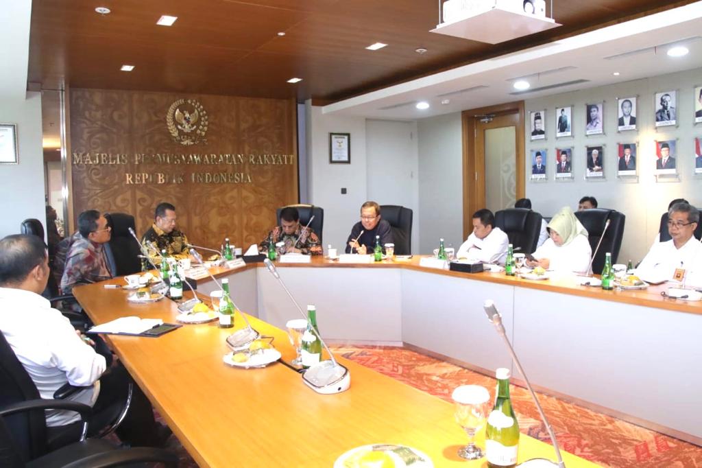 Rapat-Pimpinan-MPR-yang-dipimpinan-Ketuanya-Bambang-Soesatyo-beserta-Wakilnya-Ahmad-Basarah-membahas-perkembangan-terkini-Kasus-Virus-Korona.-Ist