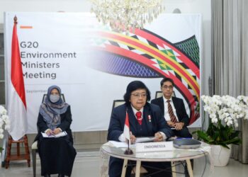 Menteri-LHK-Siti-Nurbaya-berbica-soal-penanggulanan-degradasi-hutan-dan-terumbu-karang-di-Forum-G-20-secara-Virtual.-foto-Ist