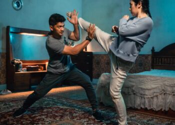 Amanda-Rigby-saat-berlatih-bersama-aktor-Iko-Uwais-foto-Ist