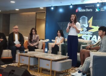 Lina-Priscilla-duduk-Dirut-SMN-Indra-Azis-Mahalini-Bintang-Emon-Andmesh-Kamaleng-saat-jumpar-pers-di-studio-14-MN-Tower-foto-Cakraline.